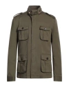 Brian Dales Man Jacket Military Green Size 44 Cotton, Elastane In Green