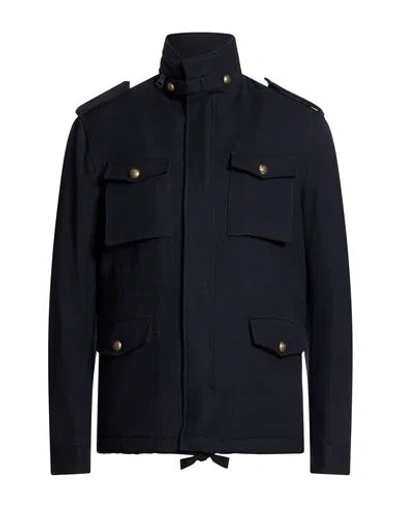 Brian Dales Man Jacket Navy Size 38 Wool, Cotton In Blue