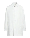 Brian Dales Man Overcoat & Trench Coat White Size 40 Polyester