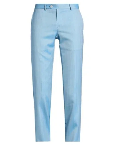 Brian Dales Man Pants Azure Size 34 Wool In Blue