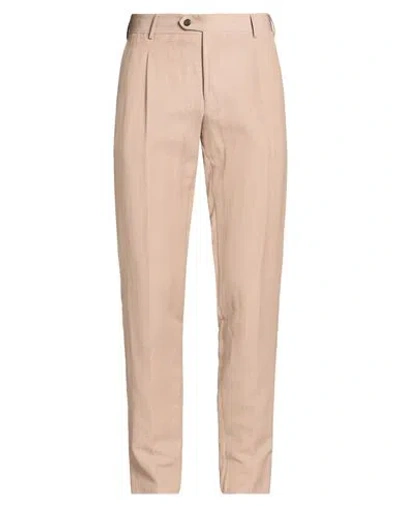 Brian Dales Man Pants Beige Size 32 Wool, Linen In Brown