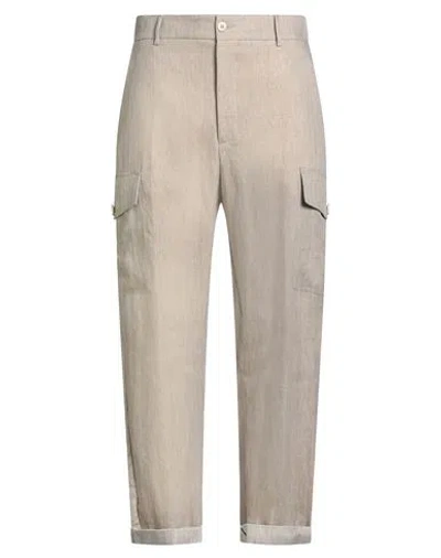 Brian Dales Man Pants Beige Size 34 Linen, Polyamide In Neutral