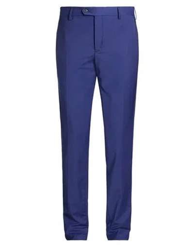Brian Dales Man Pants Bright Blue Size 28 Wool, Polyester, Elastane