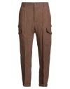 Brian Dales Man Pants Brown Size 38 Linen In Brown