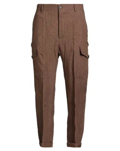 Brian Dales Man Pants Brown Size 38 Linen