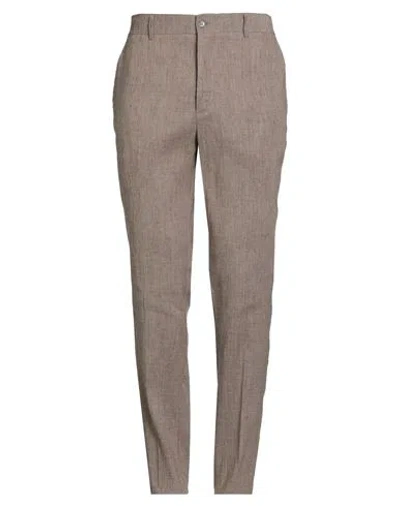 Brian Dales Man Pants Brown Size 40 Linen, Viscose, Elastane
