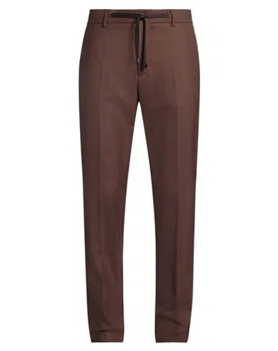 Brian Dales Man Pants Camel Size 34 Polyester, Wool, Elastane In Beige