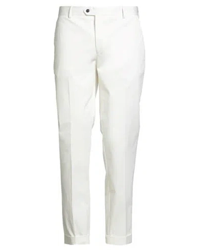 Brian Dales Man Pants Cream Size 38 Cotton, Elastane In White