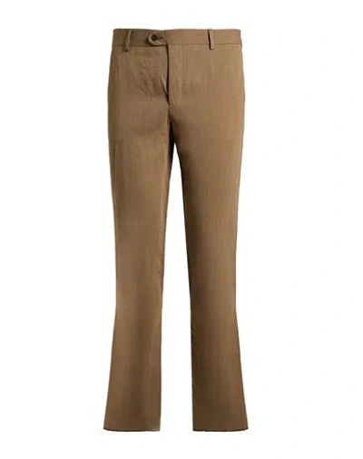 Brian Dales Man Pants Khaki Size 32 Tencel, Polyester, Polyethylene, Viscose In Beige