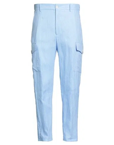 Brian Dales Man Pants Light Blue Size 42 Linen, Polyamide