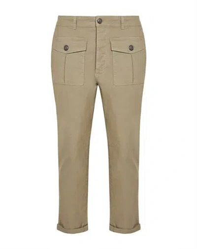 Brian Dales Man Pants Military Green Size 36 Cotton, Elastane In Multi