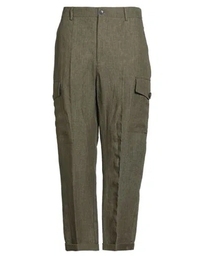 BRIAN DALES BRIAN DALES MAN PANTS MILITARY GREEN SIZE 42 LINEN