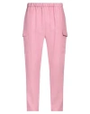 Brian Dales Man Pants Pink Size 38 Linen, Polyamide In Pink