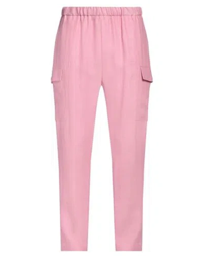 Brian Dales Man Pants Pink Size 38 Linen, Polyamide