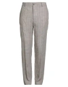 Brian Dales Man Pants Taupe Size 36 Cotton, Elastane, Nylon In Gray