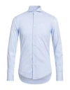 Brian Dales Man Shirt Azure Size 15 Cotton, Polyamide, Elastane In Blue