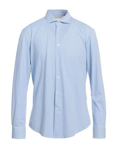 Brian Dales Man Shirt Azure Size 16 ½ Polyamide, Elastane In Blue
