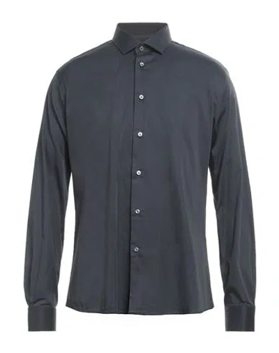 Brian Dales Man Shirt Black Size 16 Cotton, Polyamide, Elastane