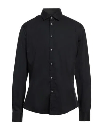 Brian Dales Man Shirt Black Size 17 Cotton, Polyamide, Elastane