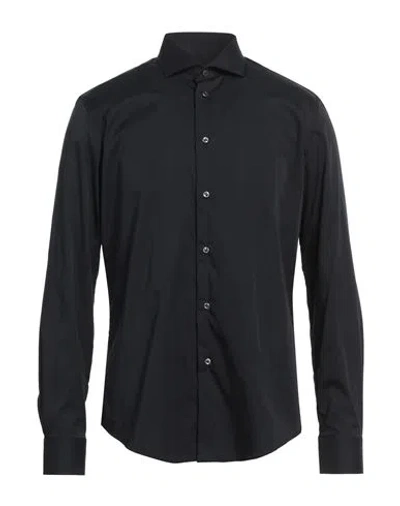 Brian Dales Man Shirt Black Size 17 ½ Cotton, Polyamide, Elastane