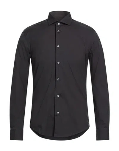 Brian Dales Man Shirt Black Size 17 Cotton, Polyamide, Elastane