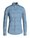 Brian Dales Man Shirt Blue Size 15 ¾ Polyamide, Elastane In Blue
