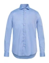 Brian Dales Man Shirt Blue Size 17 ½ Cotton, Polyamide, Elastane In Blue