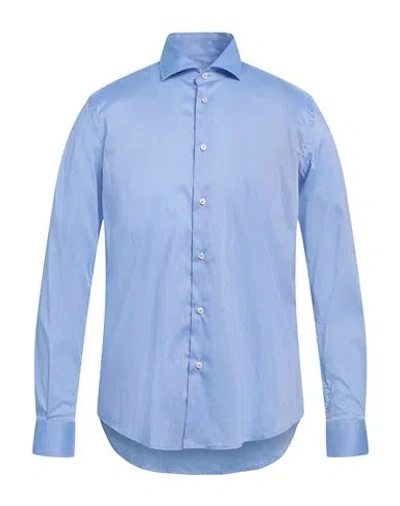Brian Dales Man Shirt Blue Size 17 ½ Cotton, Polyamide, Elastane