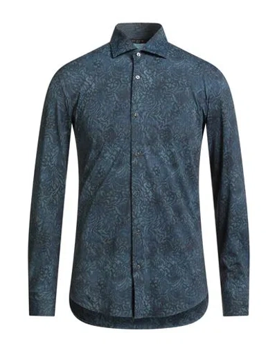 Brian Dales Man Shirt Blue Size 17 ½ Polyamide, Elastane In Gray