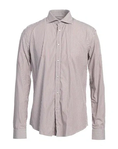 Brian Dales Man Shirt Brown Size 16 Cotton