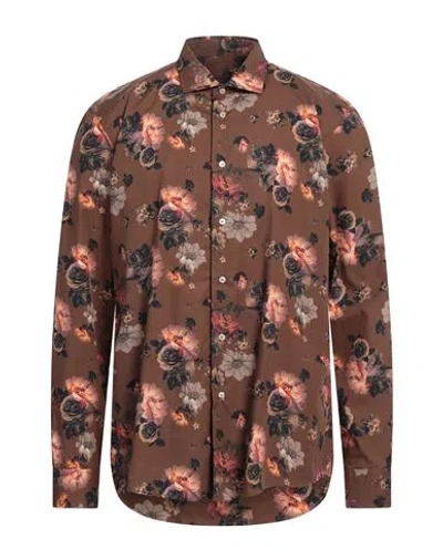 Brian Dales Man Shirt Brown Size 17 ½ Cotton