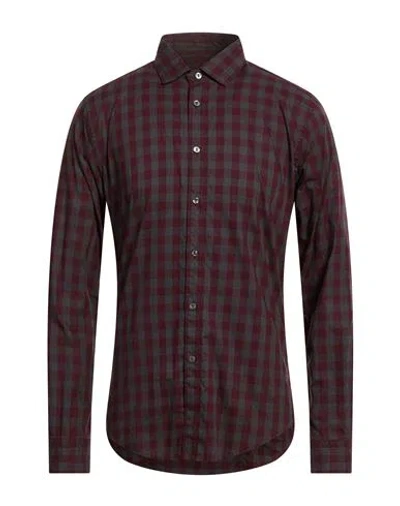 Brian Dales Man Shirt Burgundy Size 16 ½ Cotton In Red
