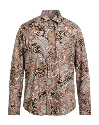 Brian Dales Man Shirt Camel Size 17 ½ Polyester, Elastane In Sand