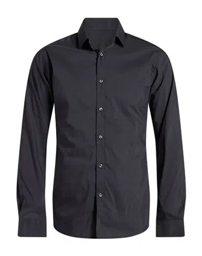 Brian Dales Man Shirt Charcoal Size 14 ½ Cotton, Polyamide, Elastane In Black