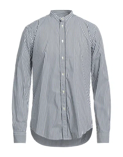 Brian Dales Man Shirt Midnight Blue Size 16 Cotton, Polyamide, Elastane In Grey