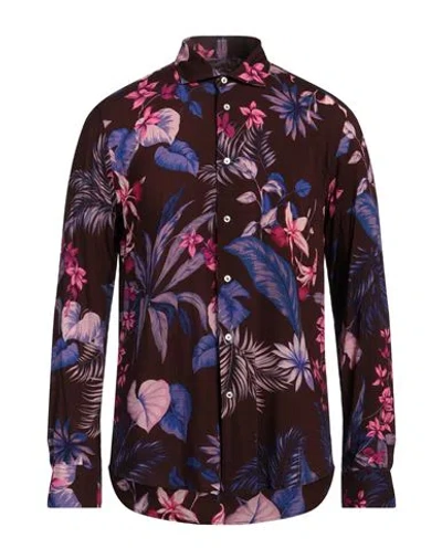 Brian Dales Man Shirt Chocolate Brown Size 17 Viscose