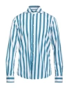 Brian Dales Man Shirt Deep Teal Size 17 Cotton In Blue