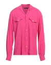 Brian Dales Man Shirt Fuchsia Size 16 Viscose In Pink