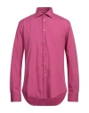 Brian Dales Man Shirt Fuchsia Size 17 Cotton In Pink