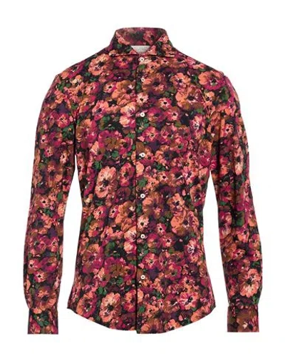 Brian Dales Man Shirt Garnet Size 15 ¾ Polyamide, Elastane In Brown