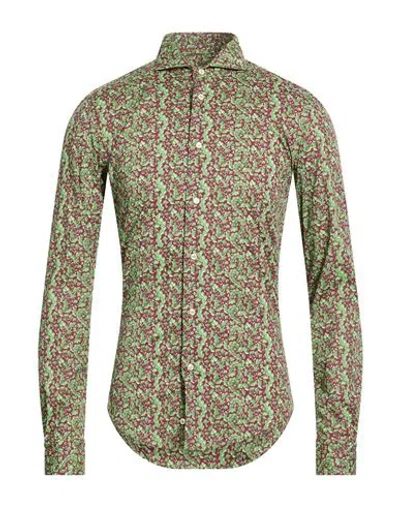 Brian Dales Man Shirt Green Size 15 ¾ Cotton, Elastane