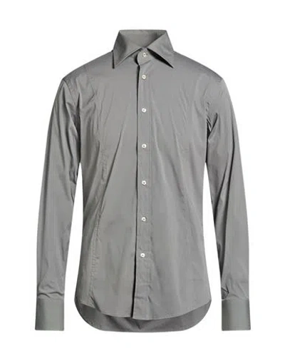 Brian Dales Man Shirt Grey Size 15 ¾ Cotton, Polyamide, Elastane In Gray