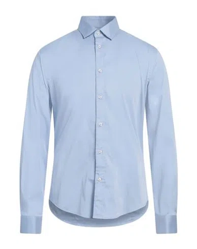Brian Dales Man Shirt Light Blue Size 17 Cotton, Polyamide, Elastane