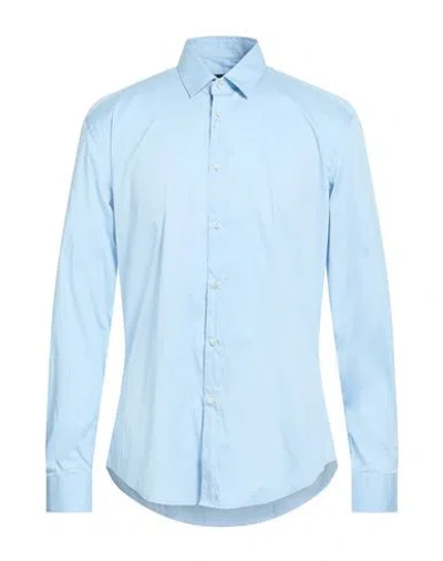 Brian Dales Man Shirt Light Blue Size 17 ½ Cotton, Polyamide, Elastane