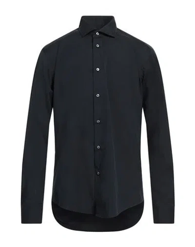 BRIAN DALES BRIAN DALES MAN SHIRT MIDNIGHT BLUE SIZE 16 COTTON, POLYAMIDE, ELASTANE