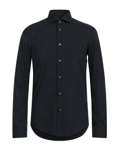 Brian Dales Man Shirt Midnight Blue Size 16 Cotton, Polyamide, Elastane