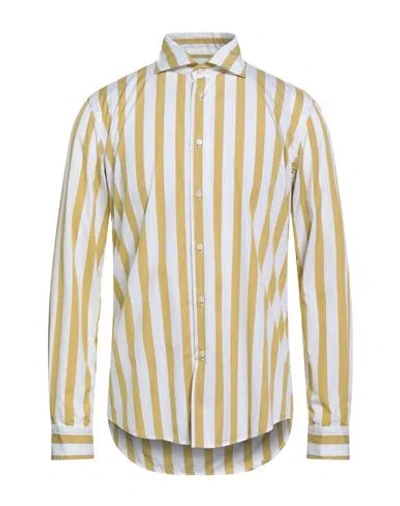 Brian Dales Man Shirt Mustard Size 17 Cotton In Multi