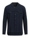 Brian Dales Man Shirt Navy Size 15 ¾ Viscose In Navy Blue