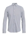 Brian Dales Man Shirt Navy Size 15 ¾ Cotton, Polyamide, Elastane In Gray