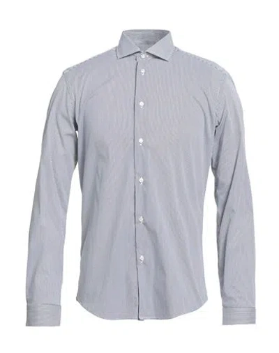 Brian Dales Man Shirt Navy Size 15 ¾ Cotton, Polyamide, Elastane In Gray